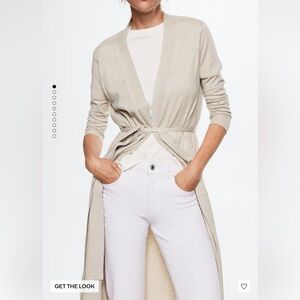 Mango long cardigan with belt